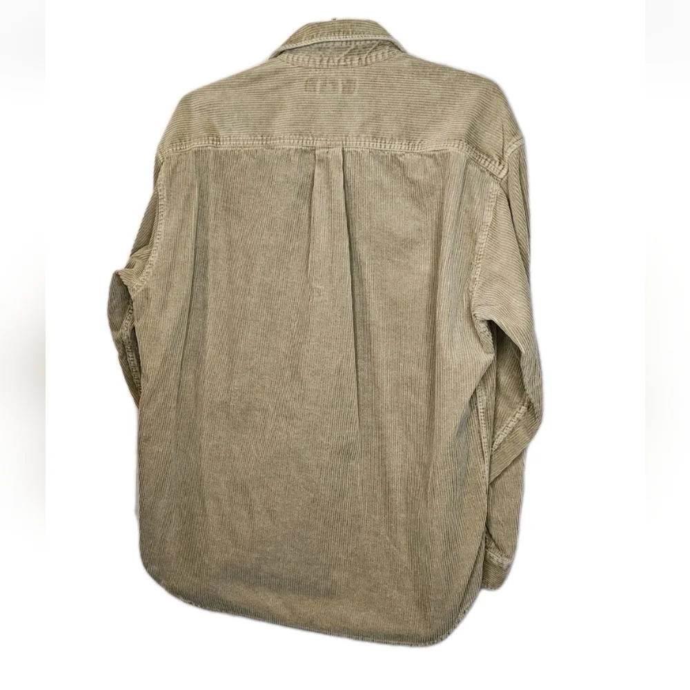 VTG 80s Banana Republic Safari Chore Work Field Corduroy Shirt Med Brown Tan